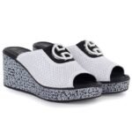 Womens leather wedge sandals, white, S.Barski 7012 - Image 4