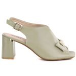 Womens sandals with a bow, olive green, Jezzi RMR25112-3 - Image 2
