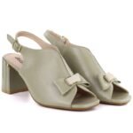 Womens sandals with a bow, olive green, Jezzi RMR25112-3 - Image 3