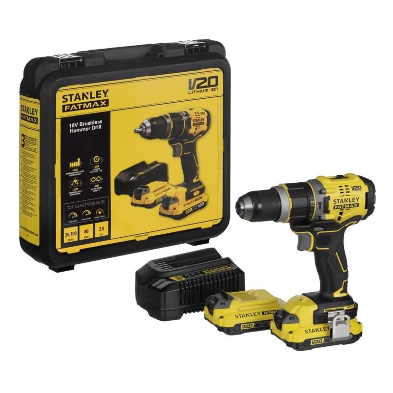 lupin-wear-ca-18v-stanley-sfmcd721d2k-cordless-drill-driver-2228862 18V STANLEY SFMCD721D2K Cordless Drill/Driver - Image 1