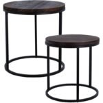 2-IN-1 COFFEE TABLE SET, WOODEN TABLETOP 38/43CM - Image 2