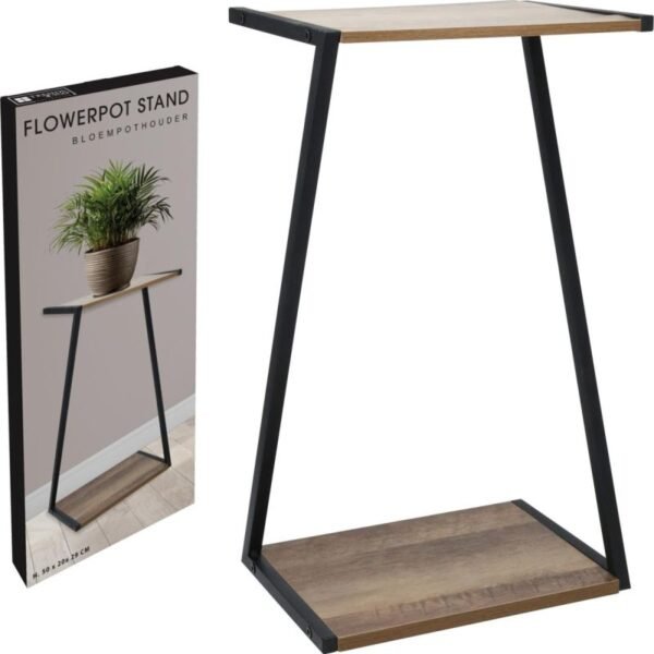 2-TIER SHELF TABLE FOR PLANTS 29x20x50CM WOODEN TABLETOP