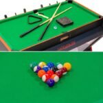 3-in-1 ROTARY GAME TABLE BILLIARDS TABLE FOOTBALL AIR HOOK-UP 121x84.5x85.3CM BLACK - Image 5