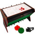 3-in-1 ROTARY GAME TABLE BILLIARDS TABLE FOOTBALL AIR HOOK-UP 121x84.5x85.3CM BLACK - Image 6