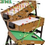 3-in-1 WOODEN TABLE FOR FOOTBALL, BILLIARDS, AIR HOOKUP 121x61x81CM - Image 2
