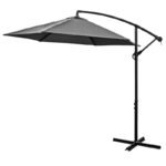 300CM FOLDING GARDEN UMBRELLA ON A BOOM, ANTHRACITE GREY - Image 2