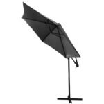 300CM FOLDING GARDEN UMBRELLA ON A BOOM, ANTHRACITE GREY - Image 3