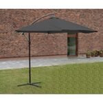 300CM FOLDING GARDEN UMBRELLA ON A BOOM, ANTHRACITE GREY - Image 4
