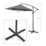 300CM FOLDING GARDEN UMBRELLA ON A BOOM, ANTHRACITE GREY - Image 6