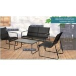 4-PIECE BLACK GARDEN FURNITURE SET - Image 2