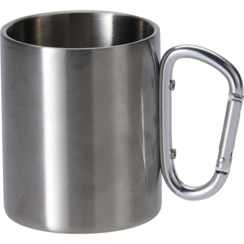 lupin-wear-ca-500ml-travel-mug-with-carabiner-stainless-steel-redcliffs-2023153 500ML TRAVEL MUG WITH CARABINER, STAINLESS STEEL, REDCLIFFS - Image 1