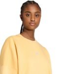 adidas Essentials Small Logo Feelcozy Womens Sweatshirt Yellow KC5278 - Image 4