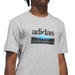 adidas Sportsman Mountain Graphic Mens T-Shirt Light Gray KC9253 - Image 4