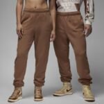 Air Jordan Wordmark Fleece Tracksuit Bottoms Brown - FZ3954-223