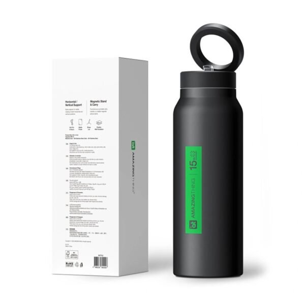 AmazingThing Magnetic Water Bottle with MagSafe Compatible Holder for Sports and Training - Black