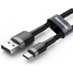 BASEUS CAFULE CATKLF-UG1 USB-C CABLE 2A 3M BLACK - Image 2