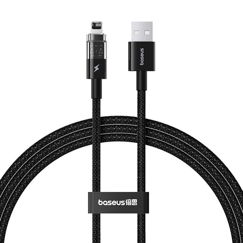 lupin-wear-ca-baseus-gem-cable-usb-type-a-to-iphone-2-4a-1m-black-1921728 Baseus Gem Cable USB Type A to iPhone 2.4A 1m (Black) - Image 1