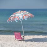 BEACH AND GARDEN UMBRELLA 160 CM BLUE AND PINK STRIP - Image 5