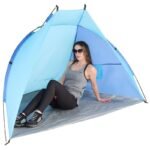 BEACH SHELTER SUN TENT 200x120x120cm BLUE-NAVY BLUE ENERO CAMP - Image 5