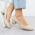Beige Sergio Leone PB291 block heel pumps - Image 5