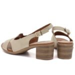 Beige Sergio Leone SK578-S womens leather block sandals - Image 4
