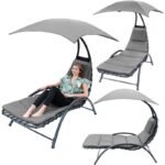 BERGAMO DECHAIR WITH UMBRELLA 200x125x180CM GRAY
