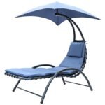 BERGAMO DECHAIR WITH UMBRELLA 200x125x180CM NAVY BLUE - Image 4