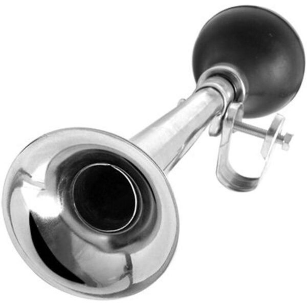 BIKE HORN TRUMPET CHROME 21CM DUNLOP
