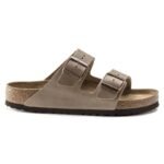 Birkenstock Arizona Soft Footbed Oiled Leather Tobacco Brown Narrow Womens/Mens Slides (0552813) - Image 5