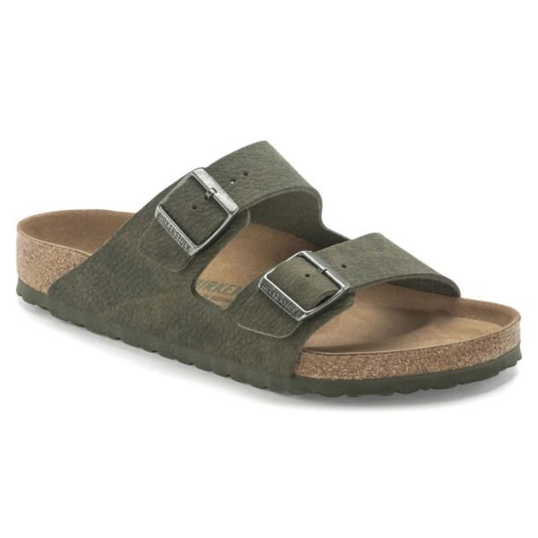 Birkenstock Arizona Vegan Microfaser Regular Womens-Mens Desert Dust Thyme Flip-Flops for Wide Feet (1024550)
