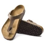 Birkenstock Gizeh Oiled Leather Tobacco Brown Narrow Womens Flip-Flops (0943813) - Image 4