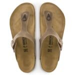 Birkenstock Gizeh Oiled Leather Tobacco Brown Narrow Womens Flip-Flops (0943813) - Image 6