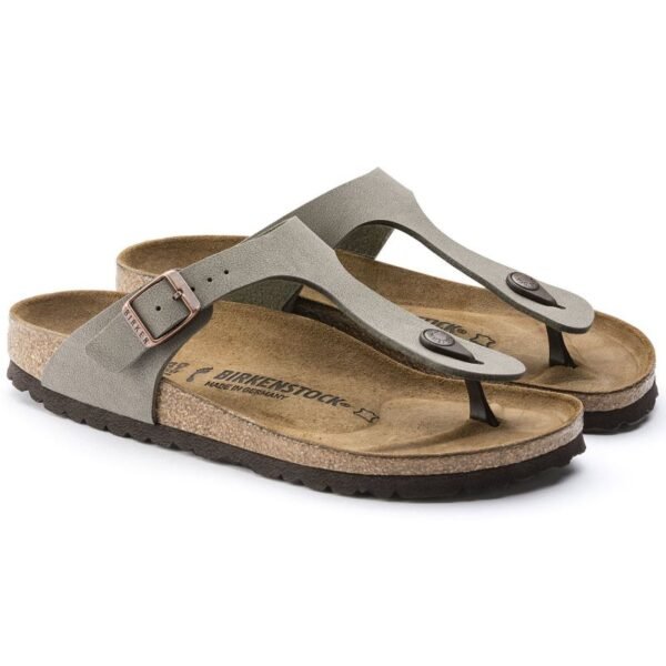 Birkenstock Gizeh Stone Birko-Flor narrow womens flip-flops for narrow feet, gray (0043393)