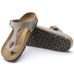 Birkenstock Gizeh Stone Birko-Flor narrow womens flip-flops for narrow feet, gray (0043393) - Image 4