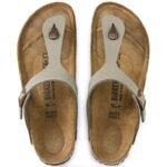 Birkenstock Gizeh Stone Birko-Flor narrow womens flip-flops for narrow feet, gray (0043393) - Image 5
