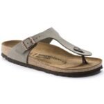 Birkenstock Gizeh Stone Birko-Flor narrow womens flip-flops for narrow feet, gray (0043393) - Image 6