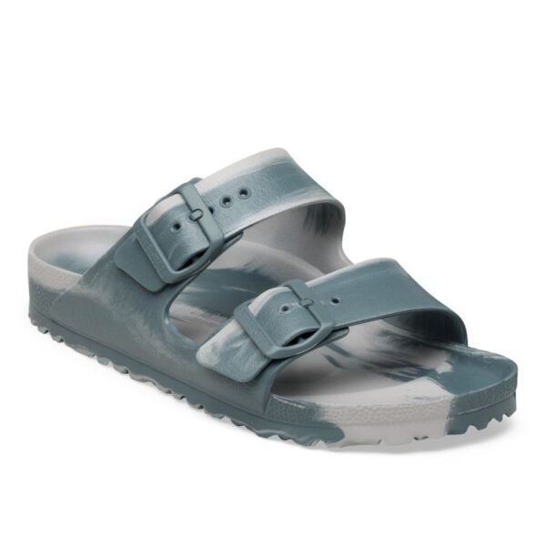 Birkenstock womens ARIZONA EVA 1031331 BASALT GRAY/STONE COIN MULTI flip-flops (narrow width)
