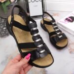 Black leather Roman sandals Rieker W 64580 - Image 4