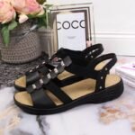Black leather Roman sandals Rieker W 64580 - Image 6
