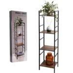 BLACK METAL SHELVING 4 SHELVES 29.5x23.5x106.5CM