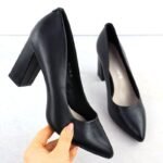 Black pumps with pointed toe, black Sergio Leone PB216 - Image 2
