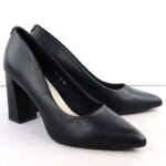 Black pumps with pointed toe, black Sergio Leone PB216 - Image 3