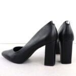 Black pumps with pointed toe, black Sergio Leone PB216 - Image 4