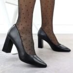 Black pumps with pointed toe, black Sergio Leone PB216 - Image 7