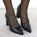 Black pumps with pointed toe, black Sergio Leone PB216 - Image 8