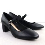 Black Sergio Leone PB176 low-heel pumps with strap - Image 3