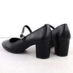 Black Sergio Leone PB176 low-heel pumps with strap - Image 4