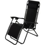 BLISS BLACK FOLDABLE GARDEN DECK CHAIR WITH HEADREST, MULTIFUNCTIONAL - Image 2