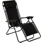 BLISS BLACK FOLDABLE GARDEN DECK CHAIR WITH HEADREST, MULTIFUNCTIONAL - Image 4
