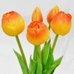 BOUQUET OF 5 ORANGE PEONY TULIPS 39 CM LIFE-LIKE SPRING DECORATION - Image 3